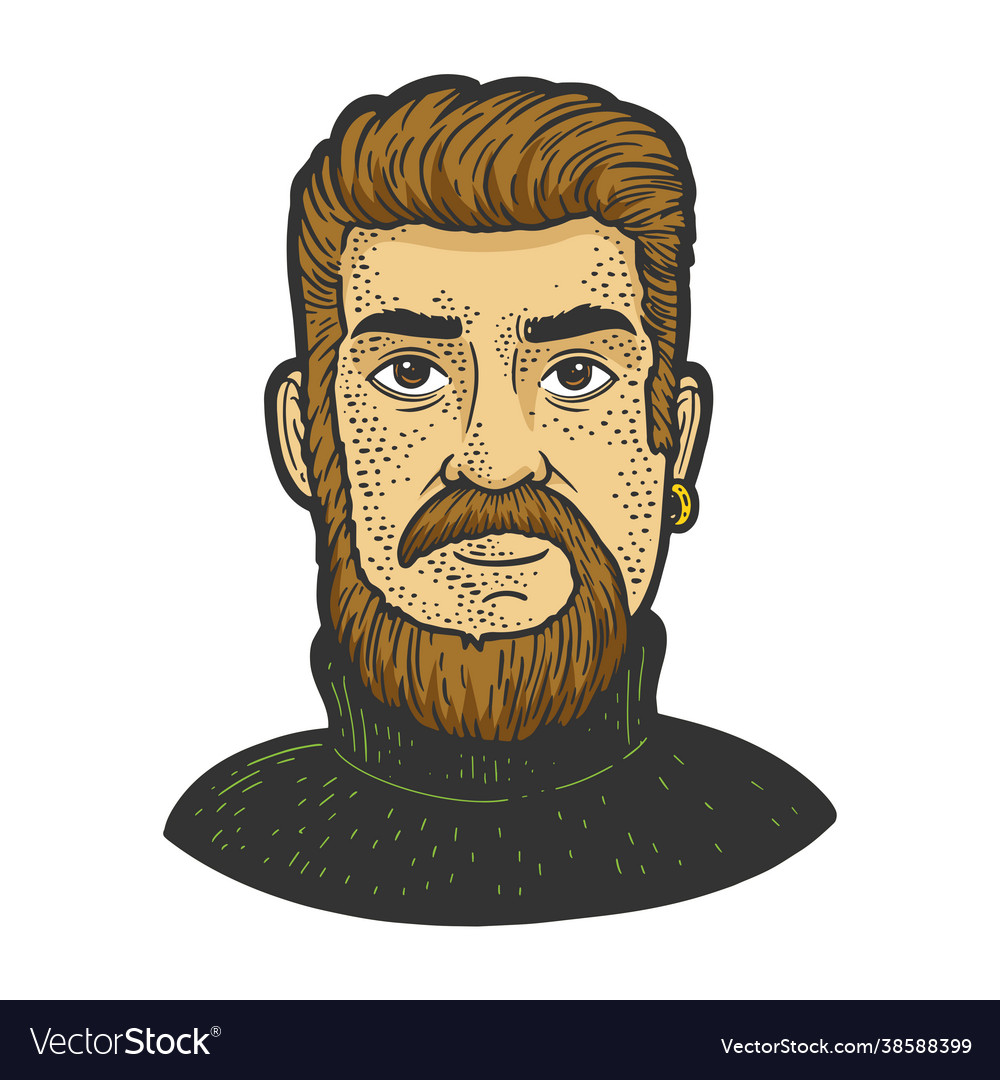 Monkey tail beard sketch Royalty Free Vector Image