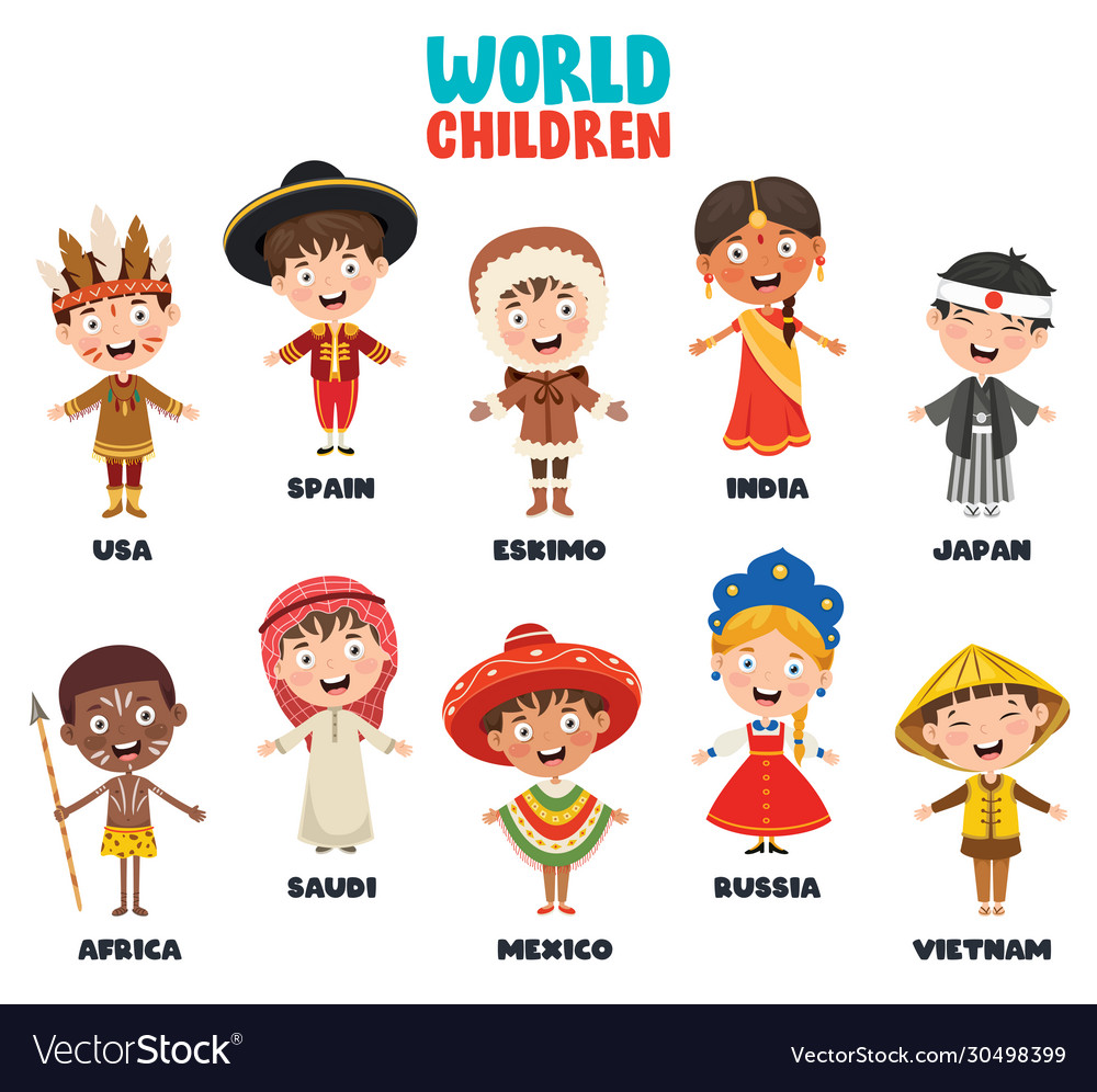 Multicultural characters Royalty Free Vector Image