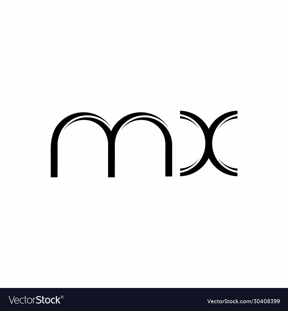 Mx logo monogram with slice rounded modern design