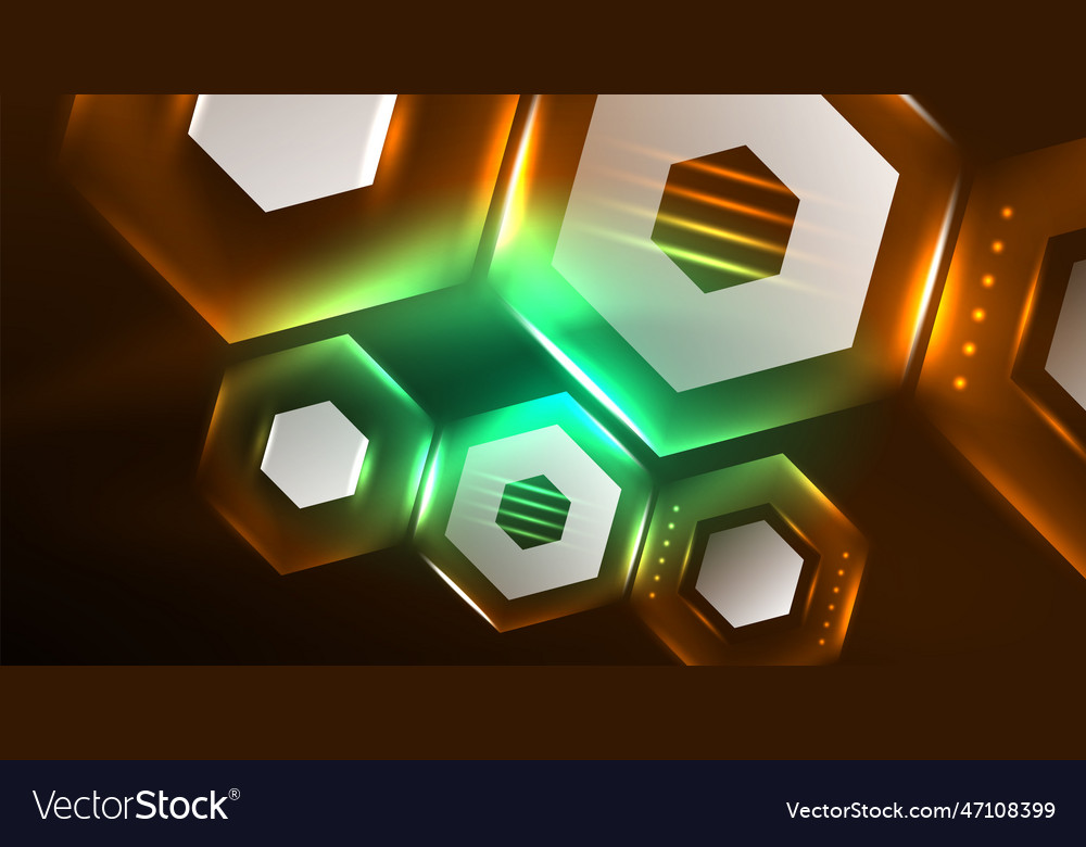 Neon hexagon background hi-tech design