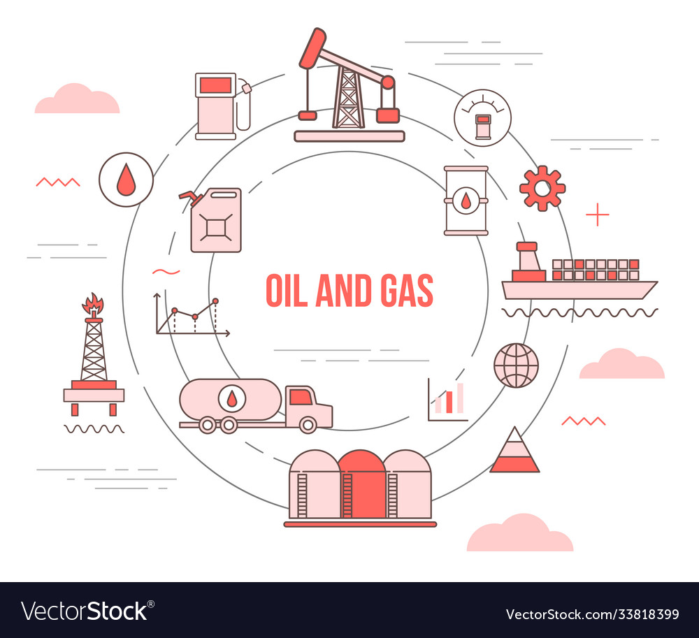 Oil and gas industry business concept with icon Vector Image