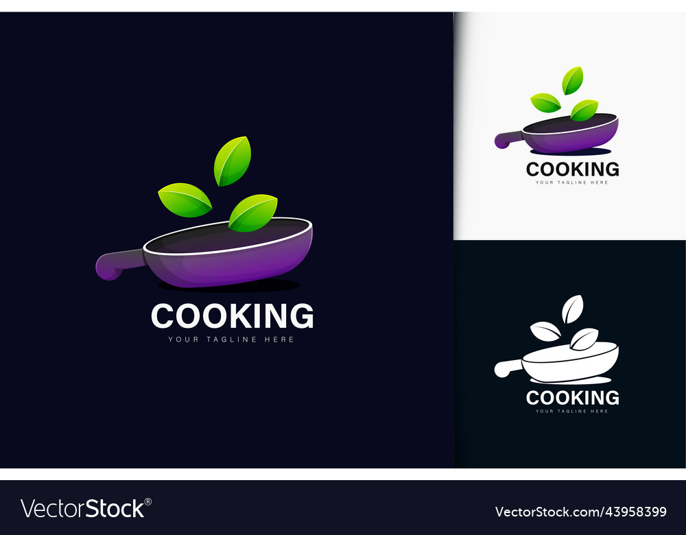 Organic cooking logo design with gradient