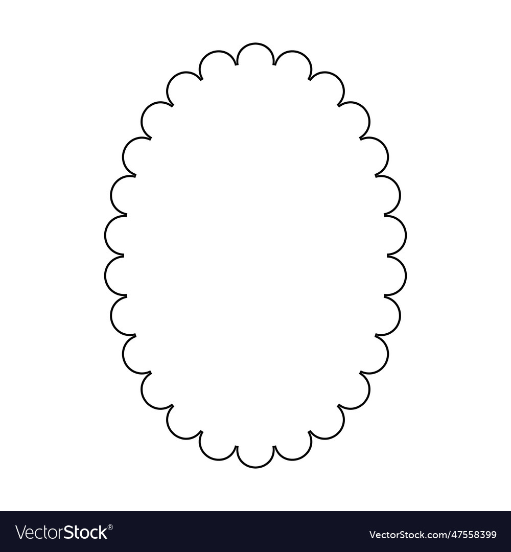 Oval frame round border design shape icon vector image Oval frame round border design shape icon