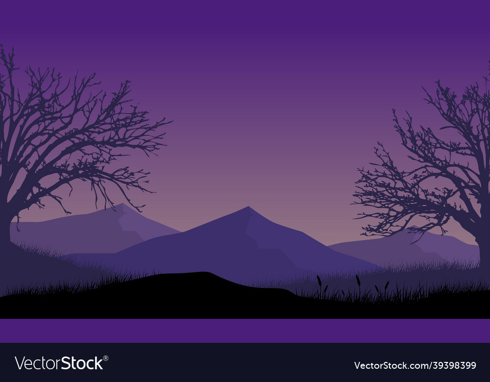 Panorama Silhouette der Berge in der Nacht vector image Panorama Silhouette der Berge in der Nacht