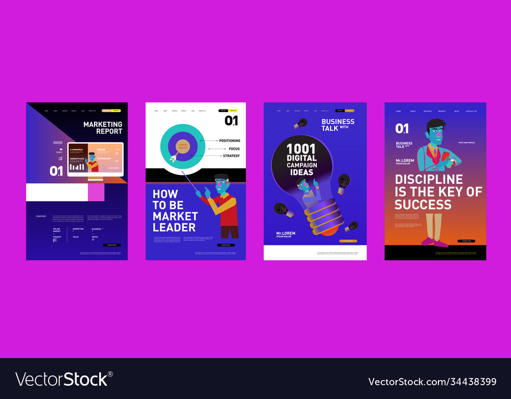 Presentation and website interface layout design Vector Image Presentation and website interface layout design