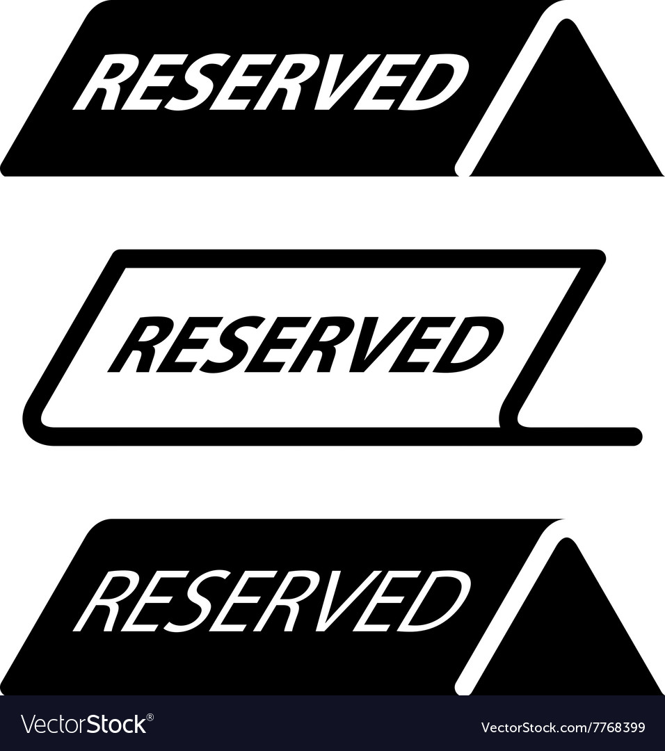 Restaurant reserved table sign black icons