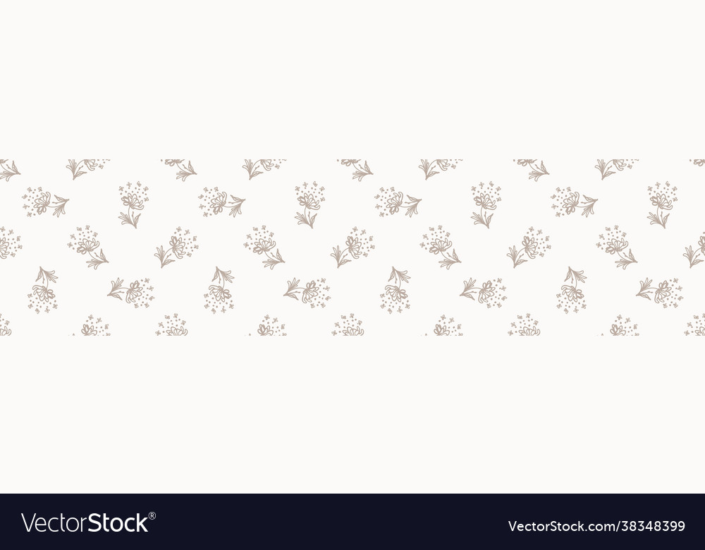 Seamless minimalist doodle flower border pattern Vector Image