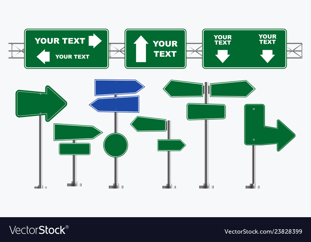 Set of road signs isolated Royalty Free Vector Image