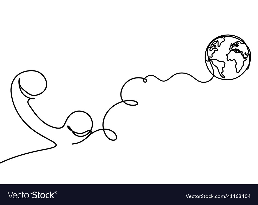 Abstract mobile handset with globe as line