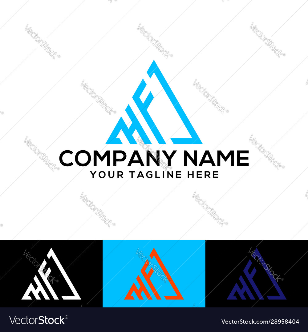 Ahf ahfj triangle cool modern logo design a h f