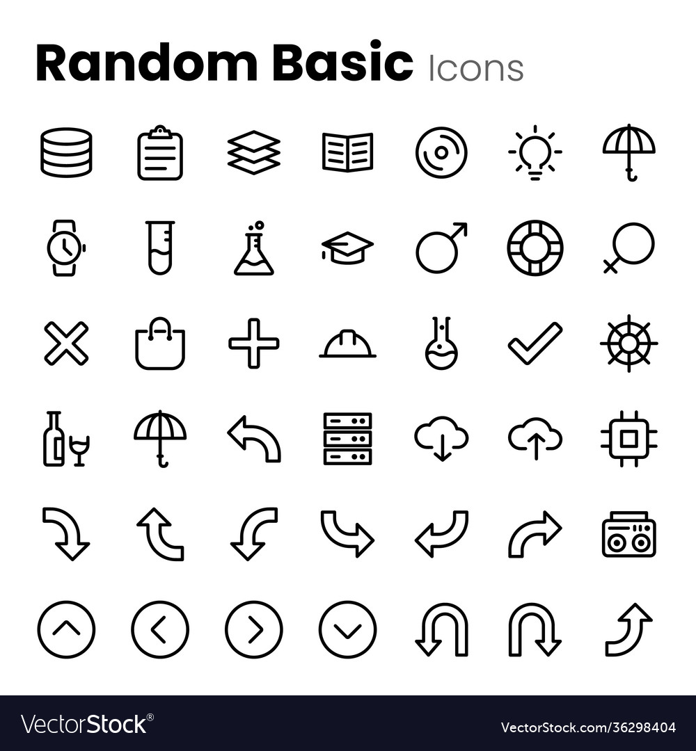 Basic web and app ui icon set