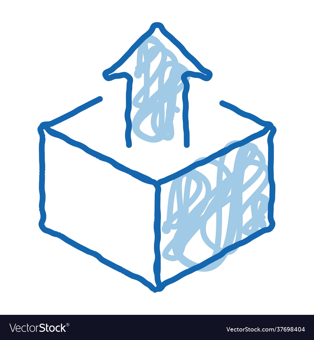 Box container with arrow agile element doodle icon Vector Image Box container with arrow agile element doodle icon