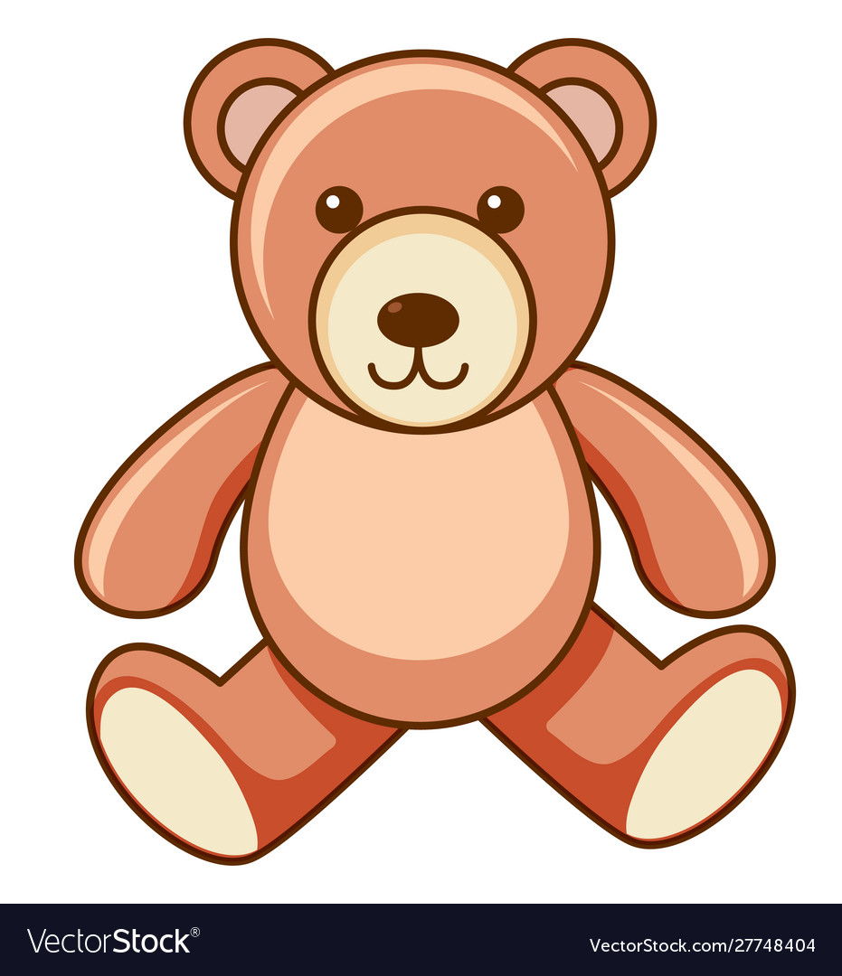 Brown teddy bear on white background Royalty Free Vector