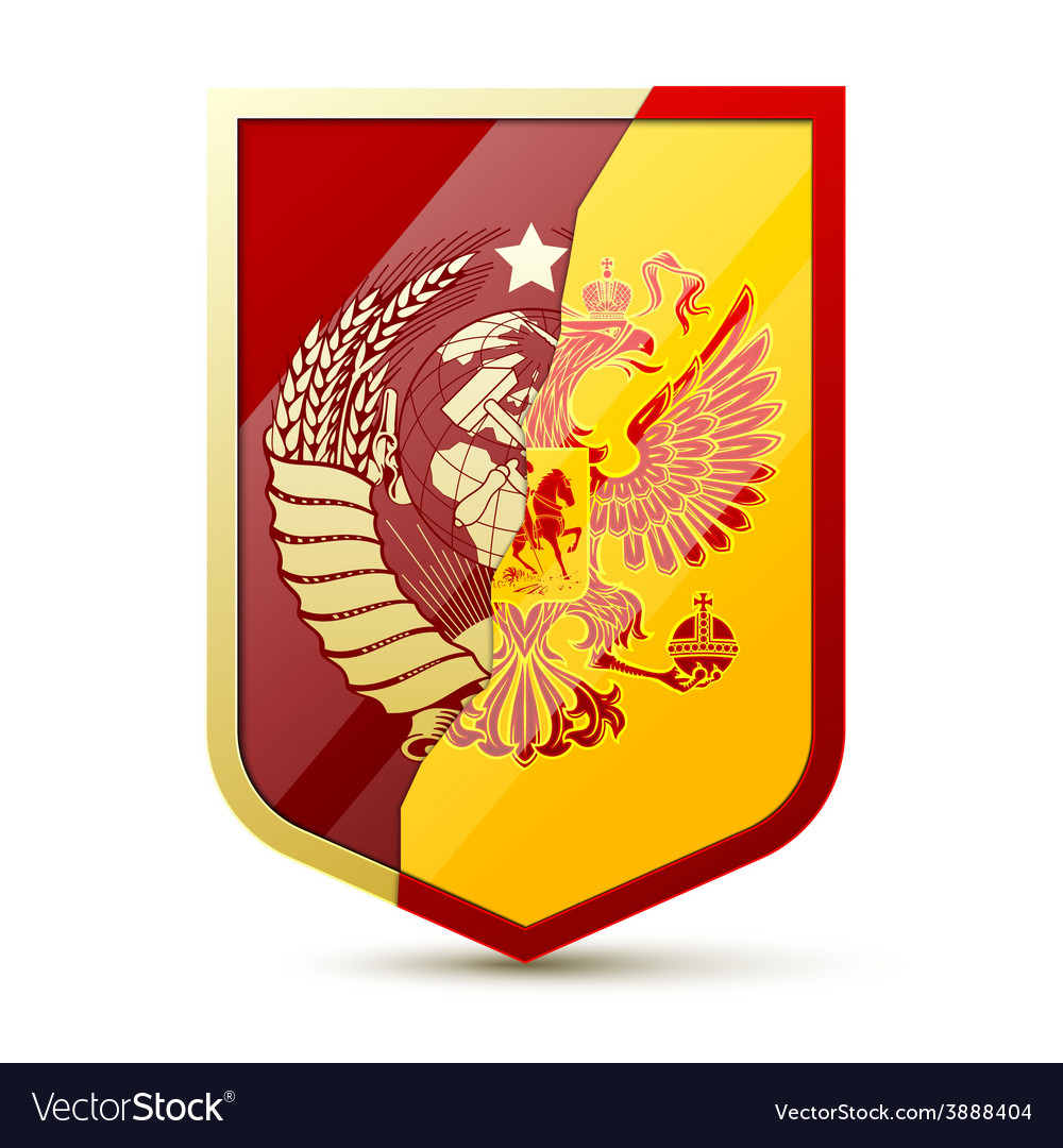 Russian flag and old ussr Royalty Free Vector Image