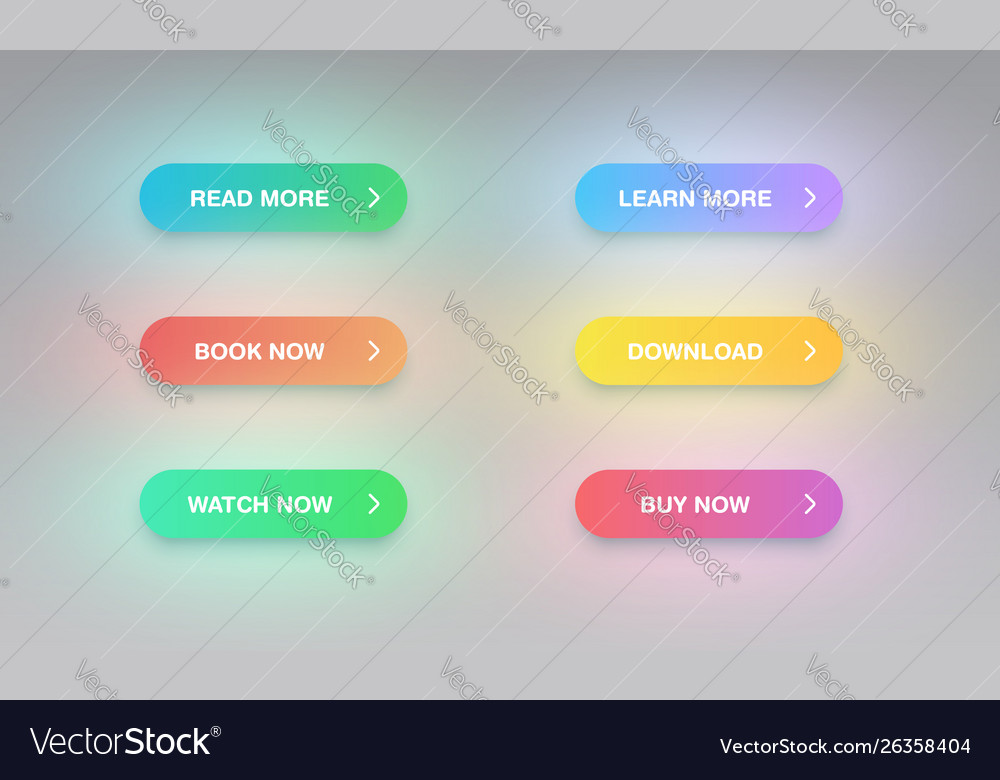 Colorful button set for websites or online usage vector image Colorful button set for websites or online usage