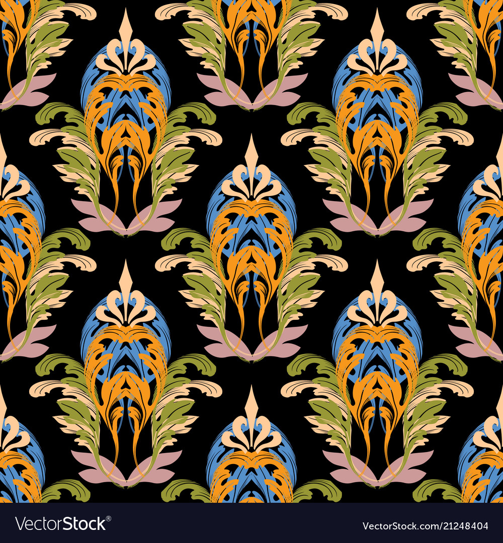 Damask seamless pattern Royalty Free Vector Image