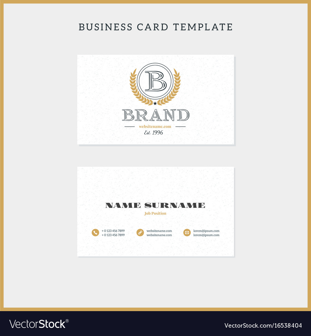 Double-sided vintage business card template