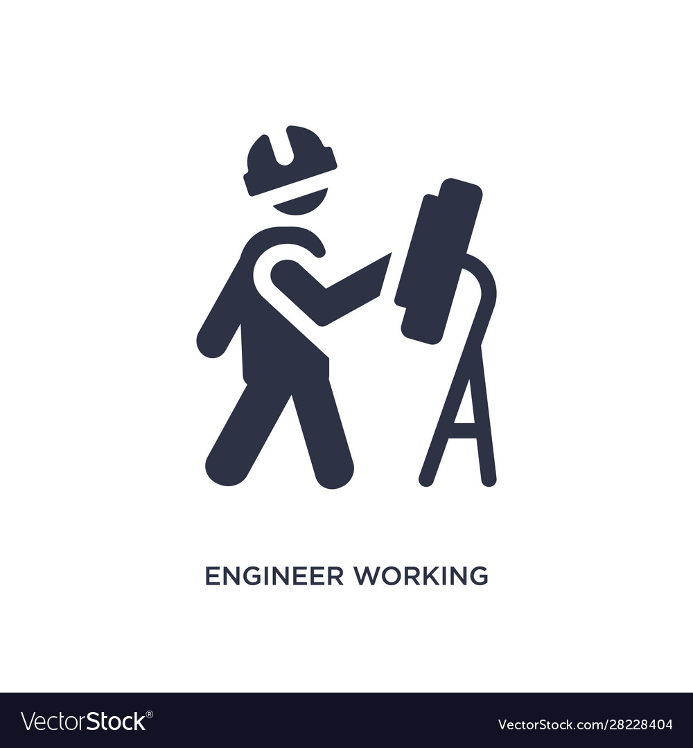 Engineer working icon on white background simple vector image Engineer working icon on white background simple