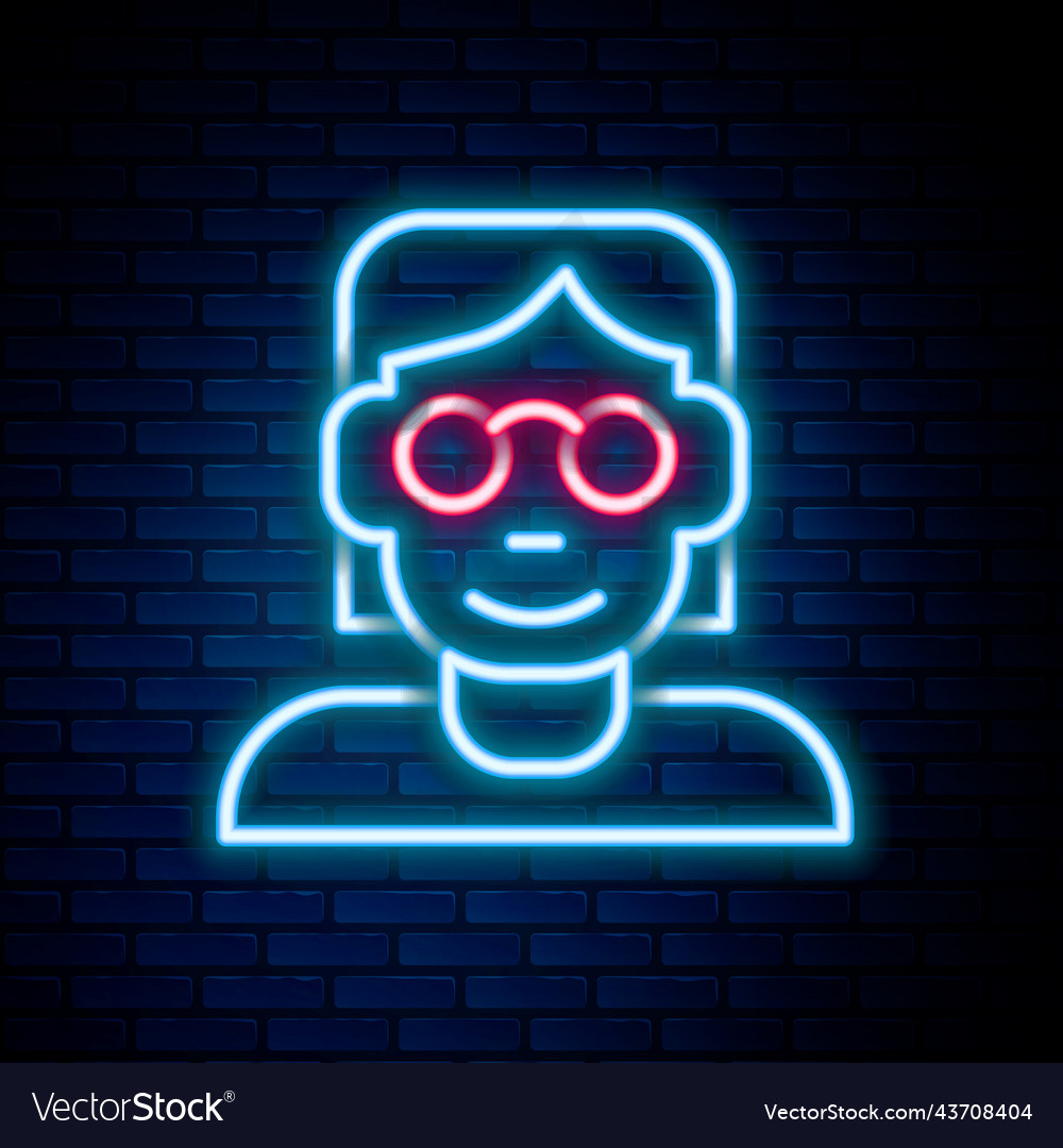 Glowing neon line hacker or coder icon isolated vector image Glowing neon line hacker or coder icon isolated