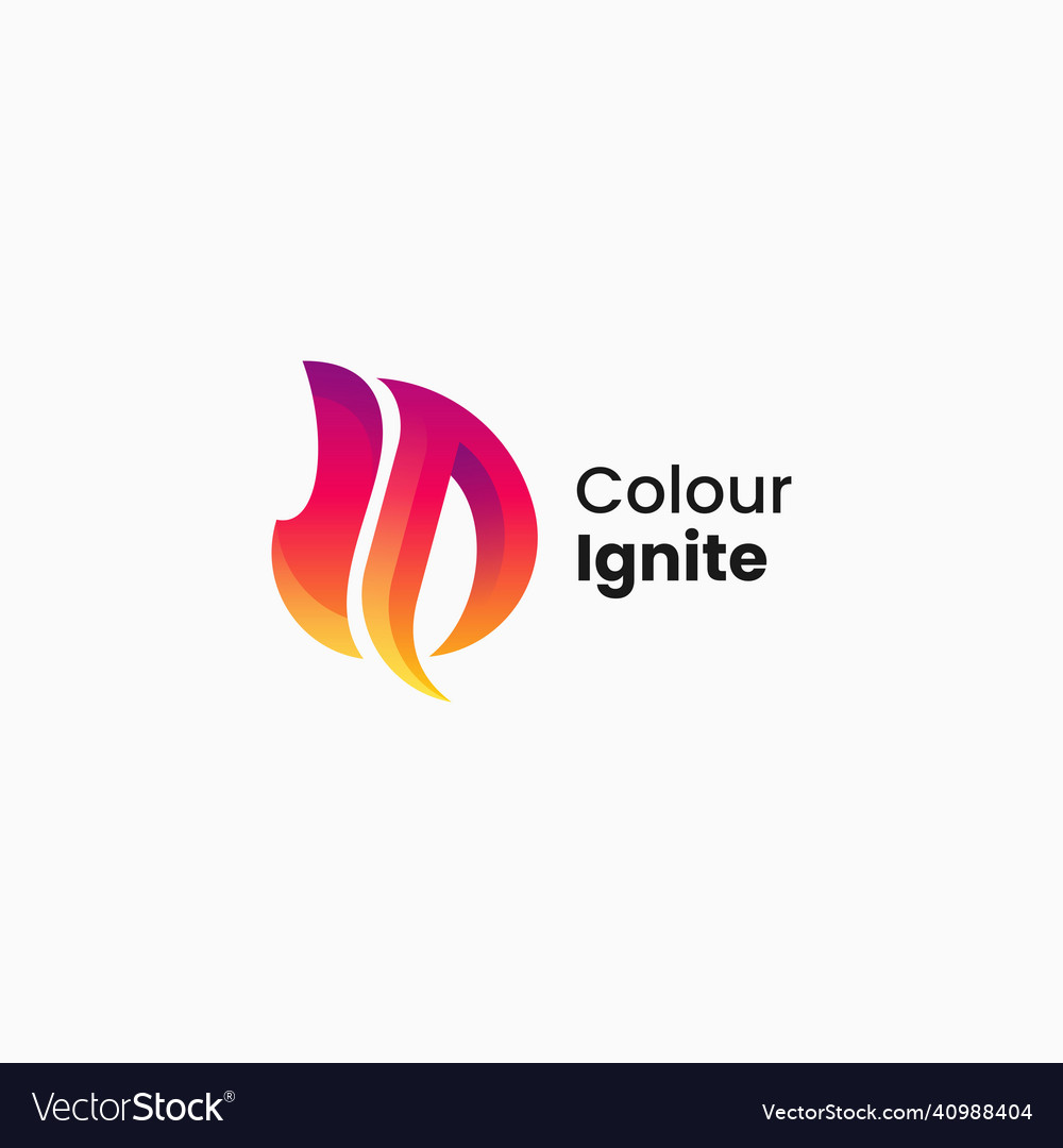 Ignite Flame Logo - Colorful Gradient