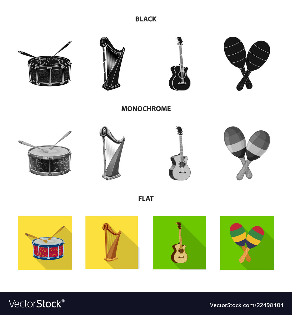 Isolated object of music and tune logo collection