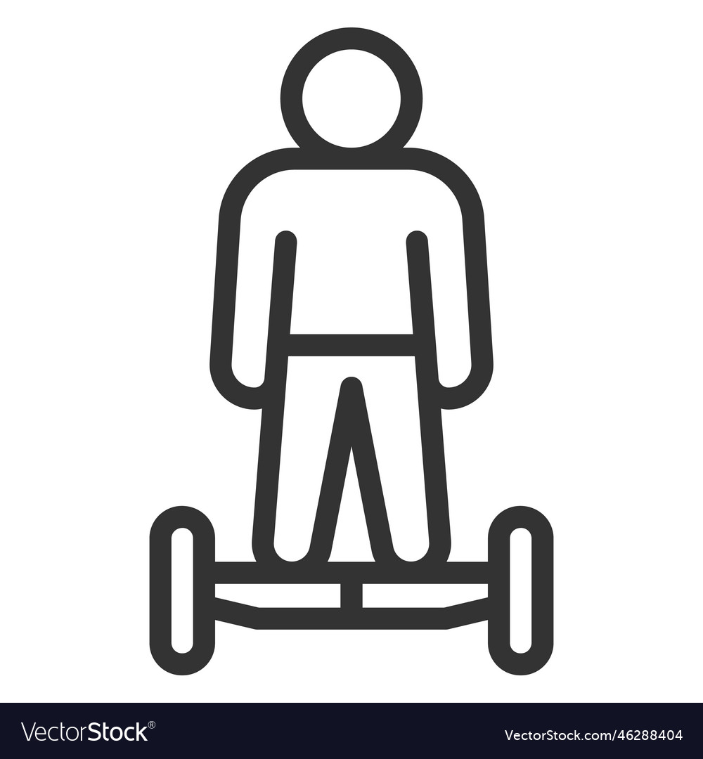 Man rides a hoverboard front view vector image Man rides a hoverboard front view