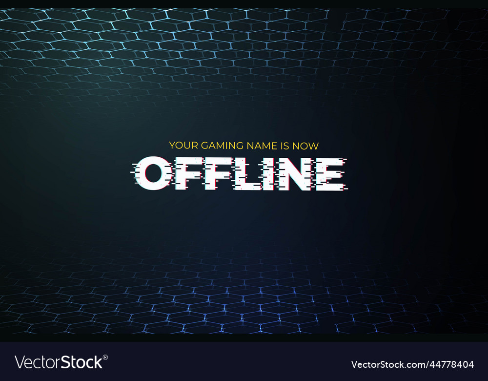 Modern offline twitch background with abstract 3d Vector Image Modern offline twitch background with abstract 3d