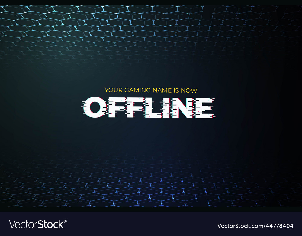 Modern offline twitch background with abstract 3d Vector Image