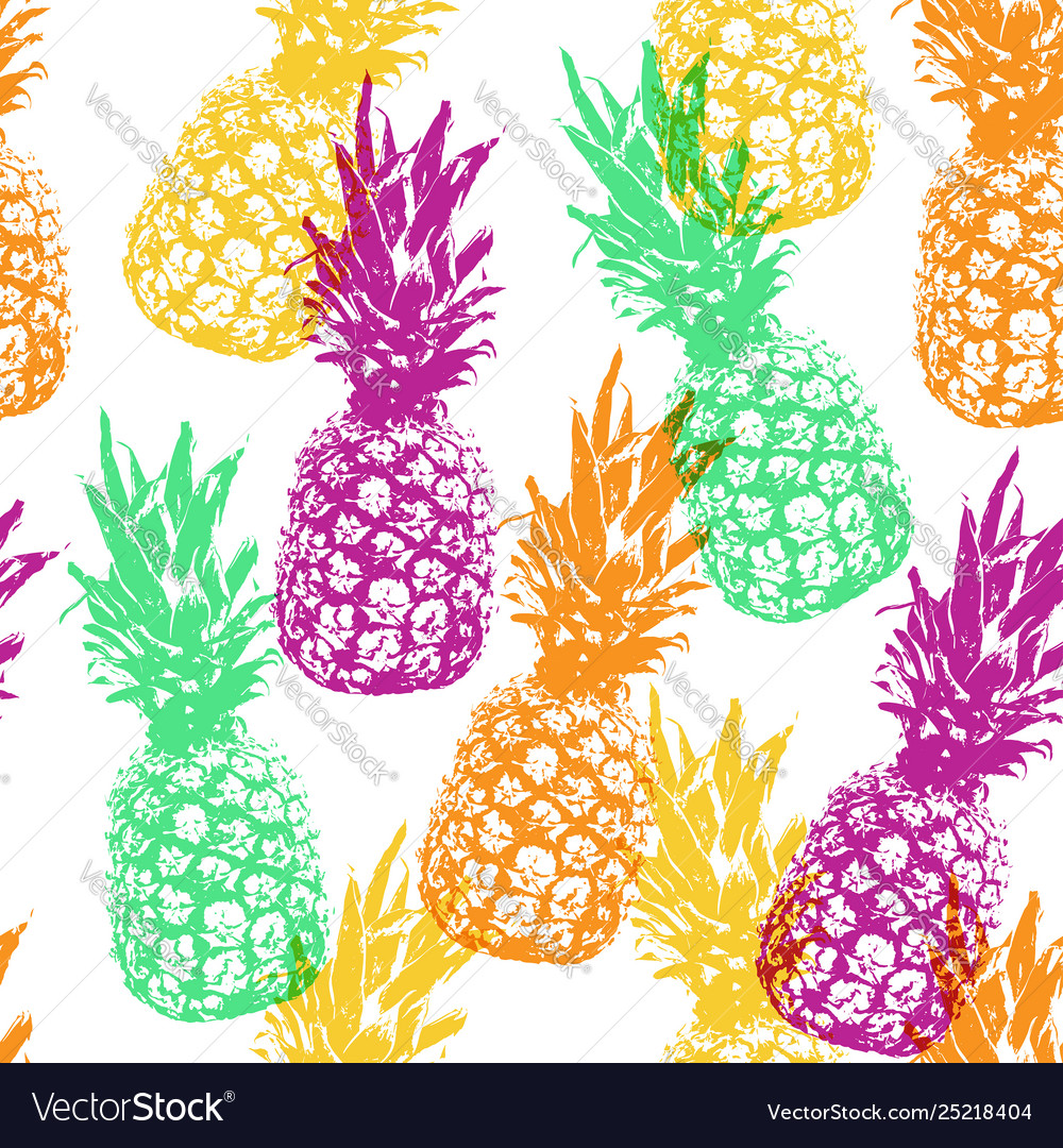 Multicolored pattern with pineapples