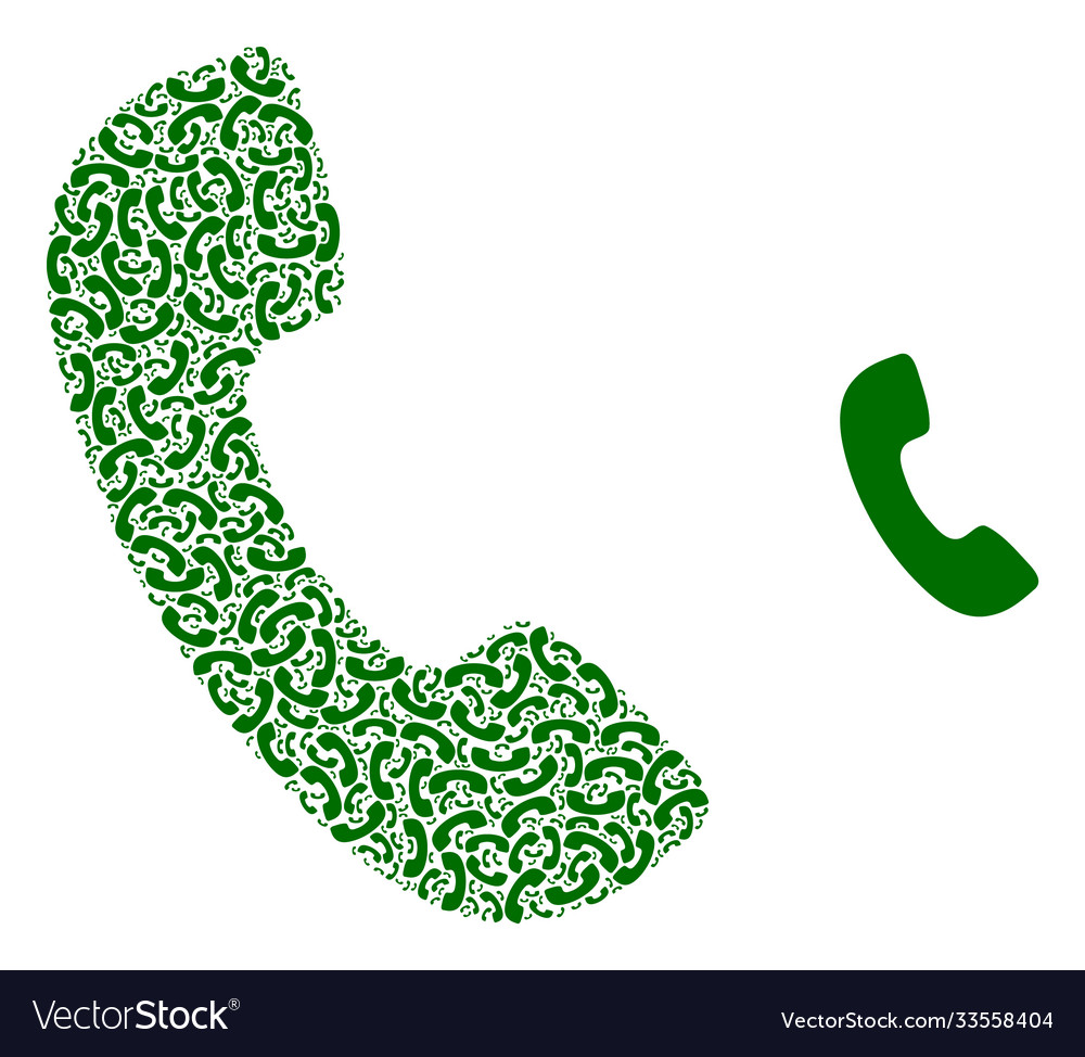 Phone receiver recursion collage self items vector image Phone receiver recursion collage self items