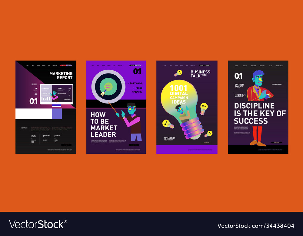 Presentation and website interface layout design Vector Image Presentation and website interface layout design
