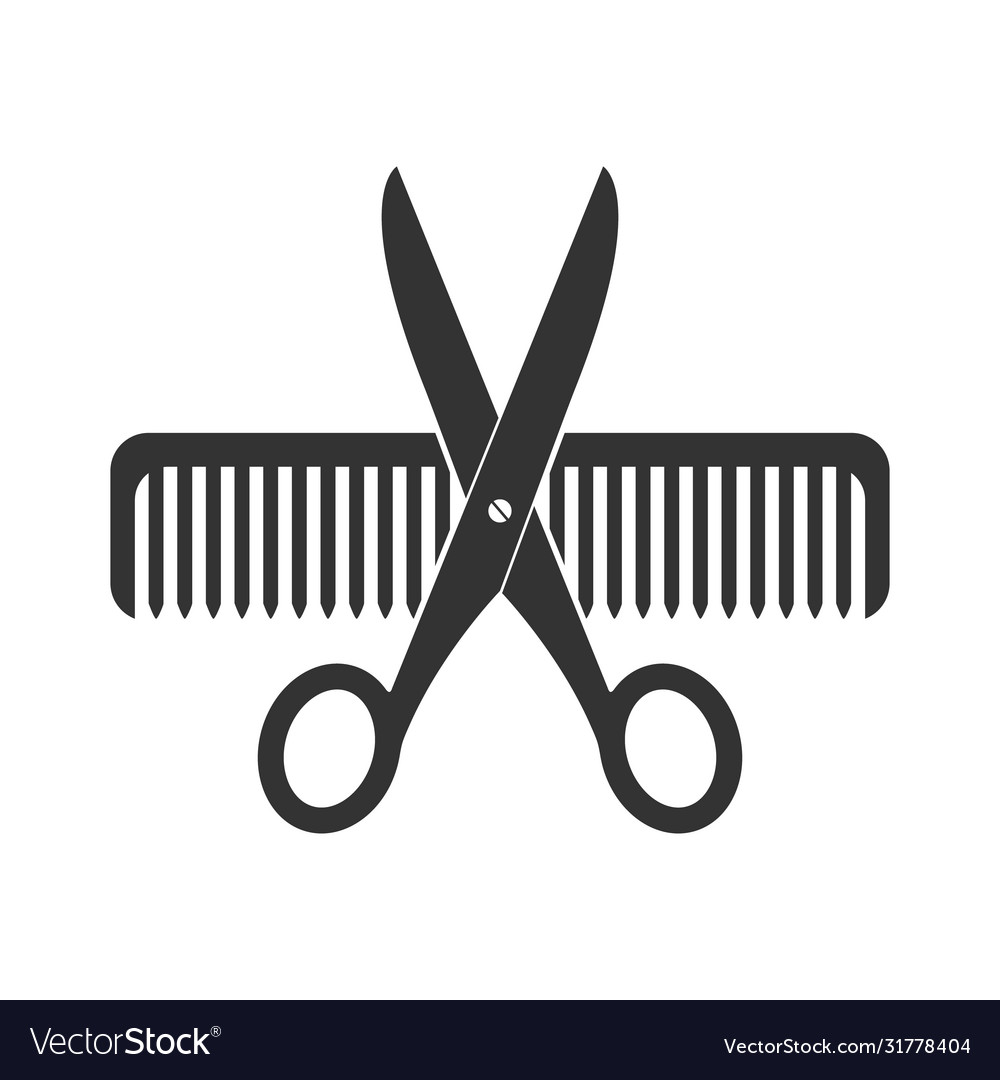 Scissors and comb isolated on white background vector image Scissors and comb isolated on white background