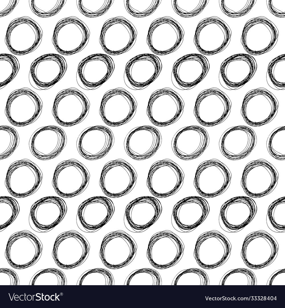 Seamless pattern with sketch ellipses shape