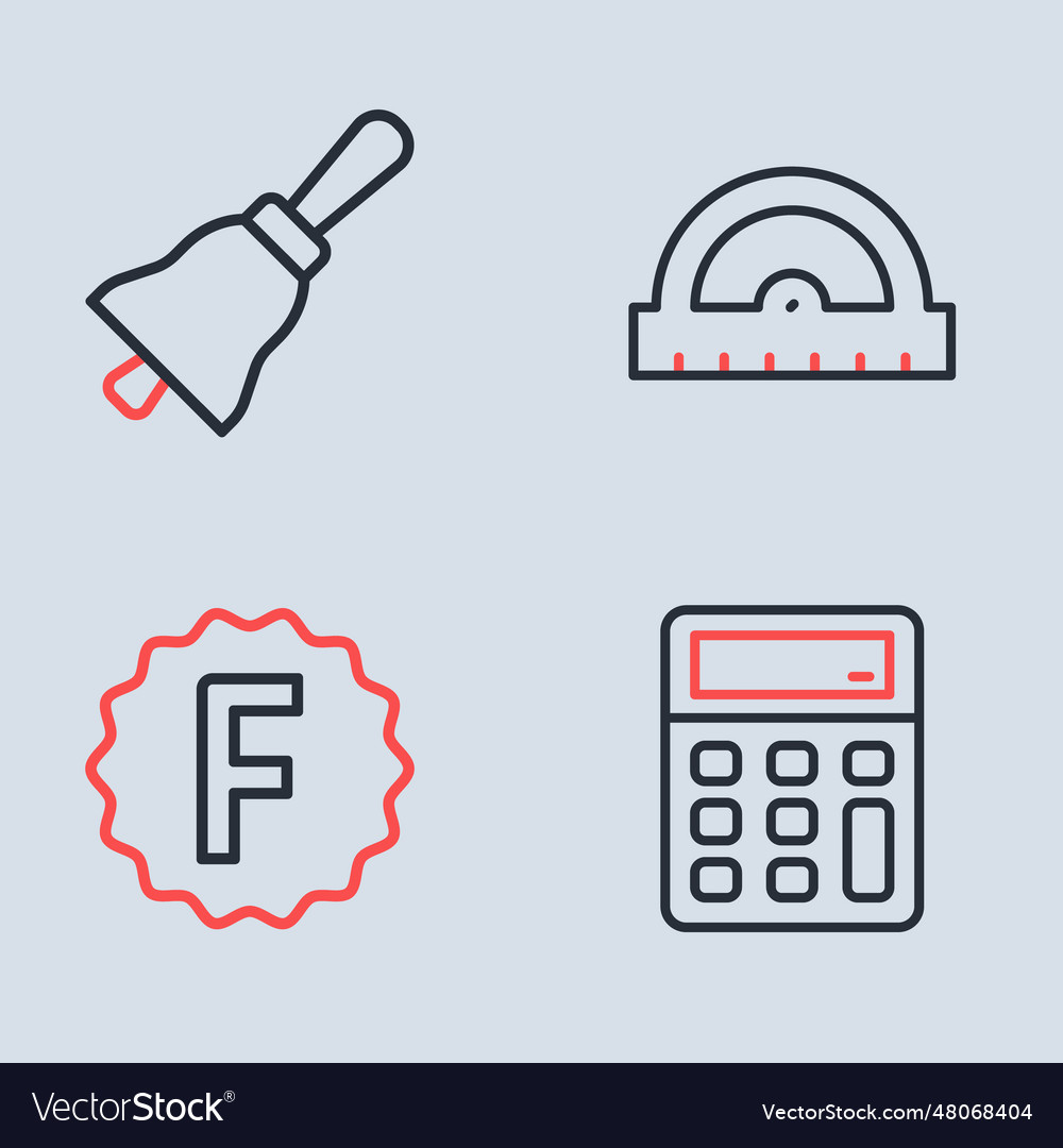 Set line protractor grid exam paper vector image Set line protractor grid exam paper