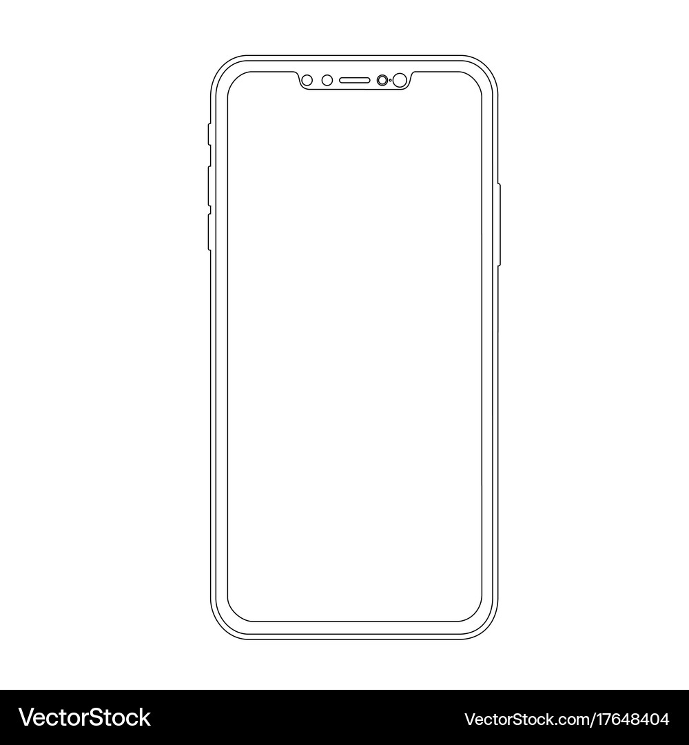 Smartphone Outline Mockup Royalty Free Vector Image