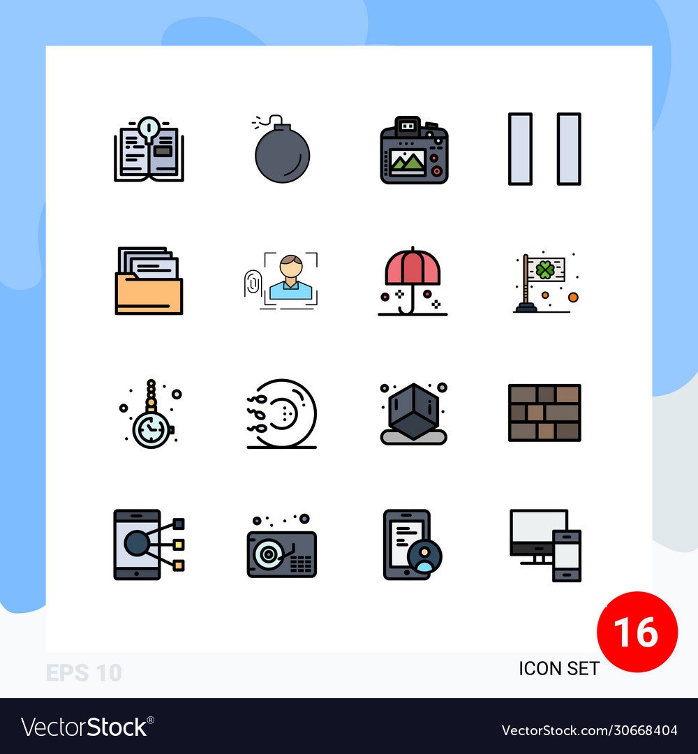 User interface pack 16 basic flat color filled