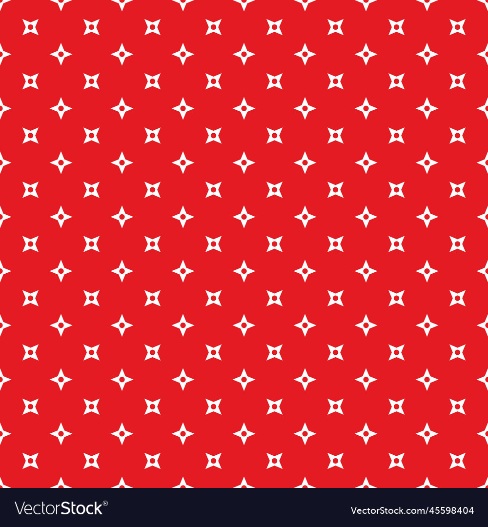 White seamless ninja pattern on red background