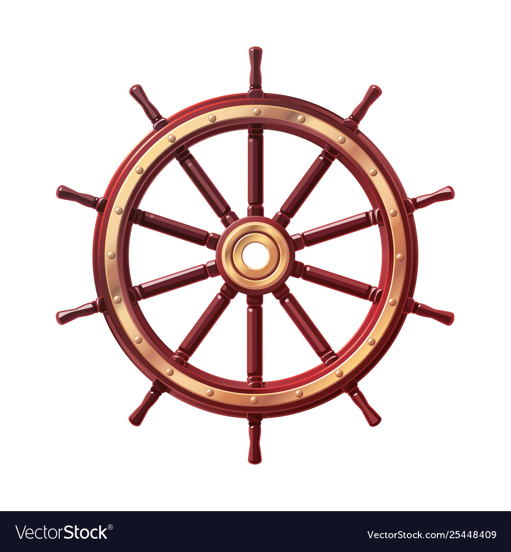 Boat handwheel ship wheel helm vector image Boat handwheel ship wheel helm