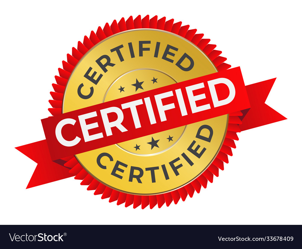 Certification Seal Or Certified Stamp Label Flat Vector Image
