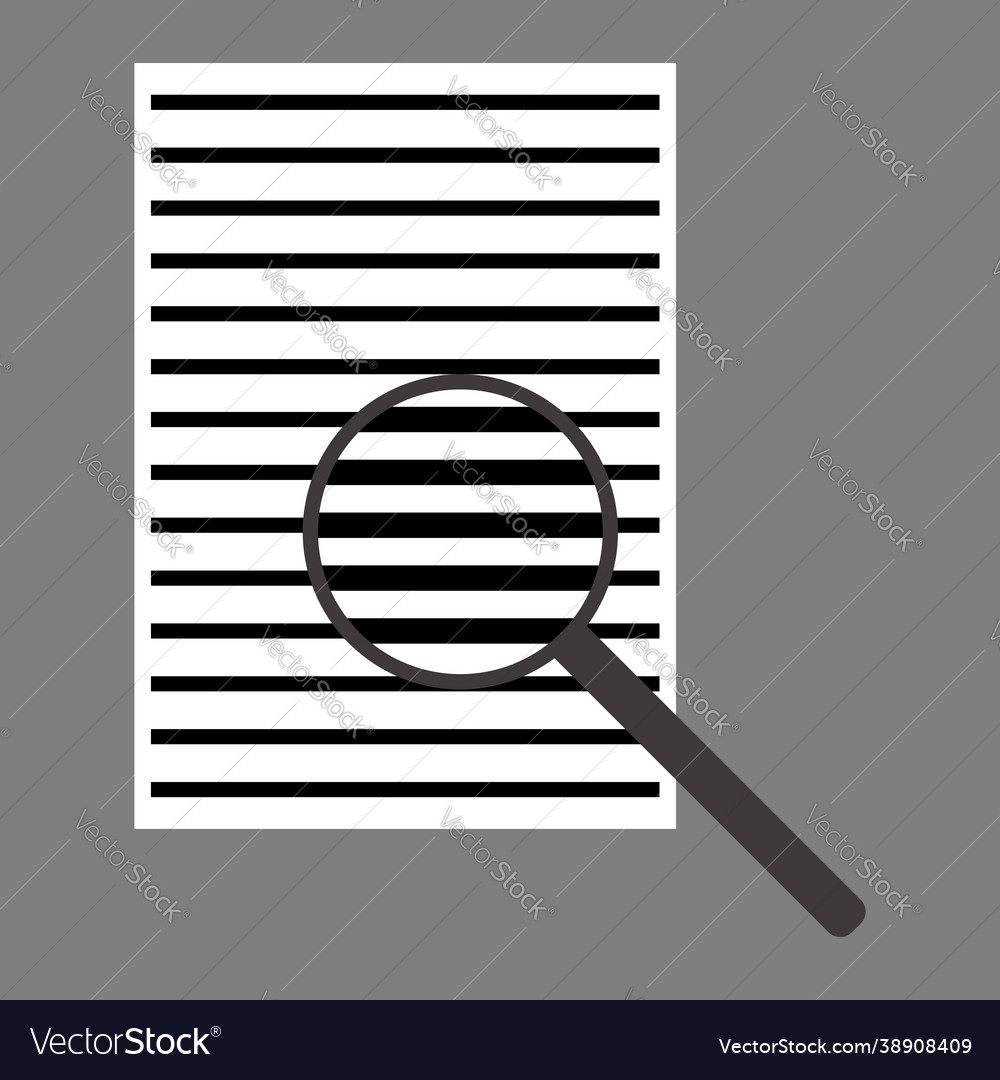Document file with magnifying glass icon