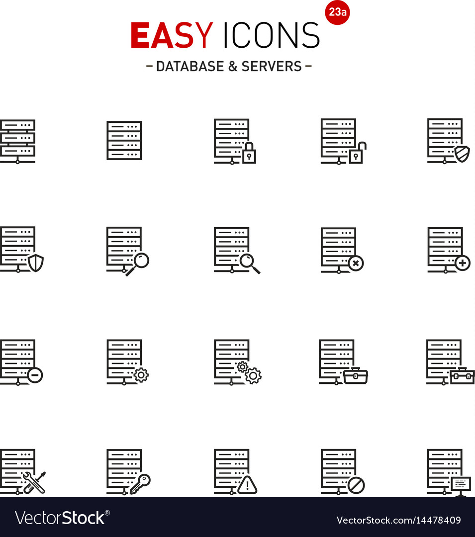 Easy icons 23a database Royalty Free Vector Image