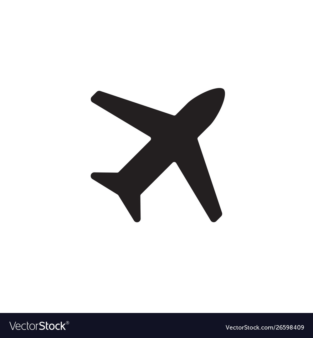 Flat transportation plane glyph icon symbol sign