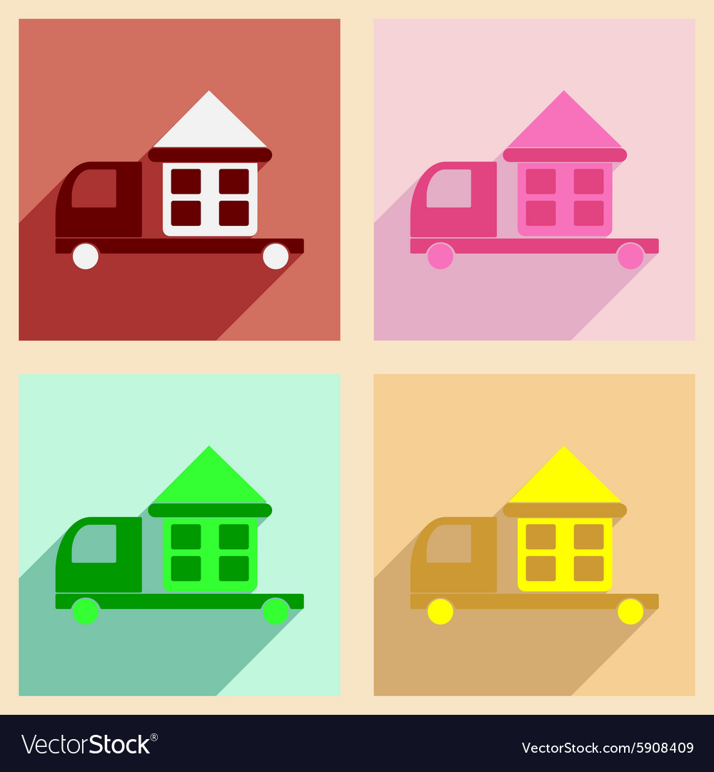 Flat with shadow concept and mobile application