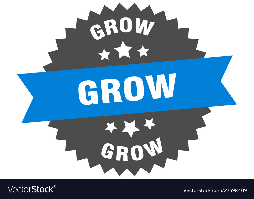 Grow sign blue-black circular band label