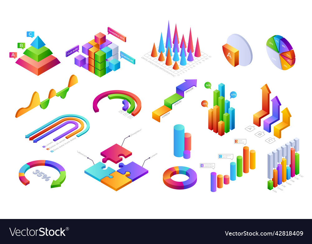 D elements. Инфографика 3d. Цветные графики и диаграммы. Значки для презентации. Инфографика цифры