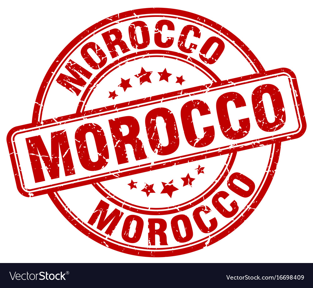 Morocco red grunge round vintage rubber stamp Vector Image