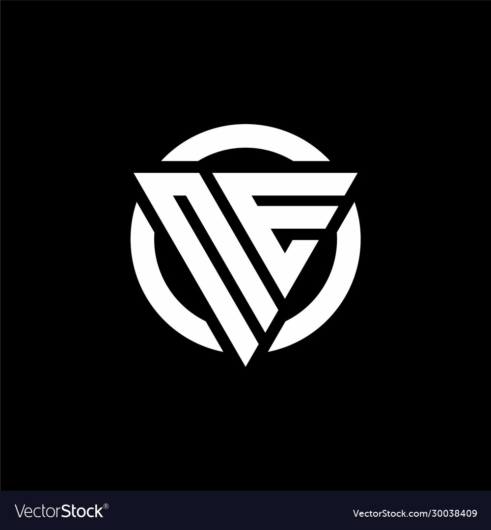 Ne logo with triangle shape and circle rounded Vector Image Ne logo with triangle shape and circle rounded