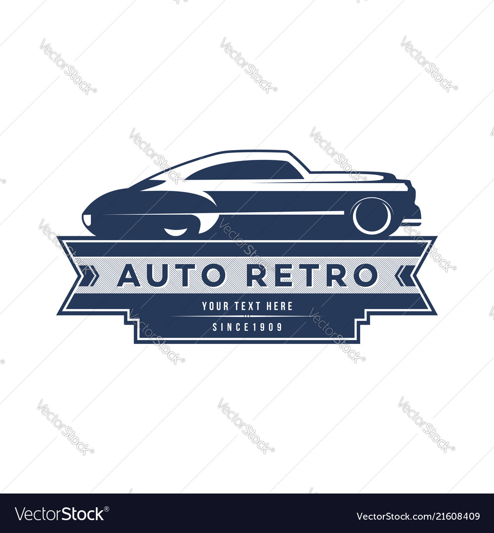 retro car logo template design vintage logo style vector image