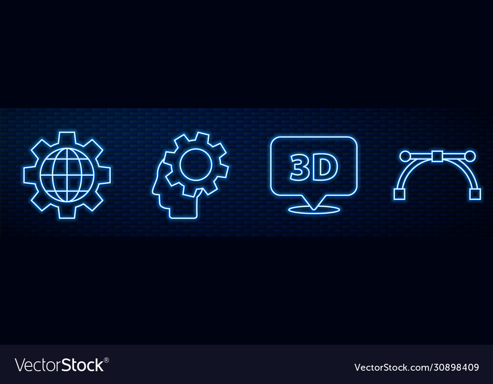Set line speech bubble with text 3d globe vector image Set line speech bubble with text 3d globe
