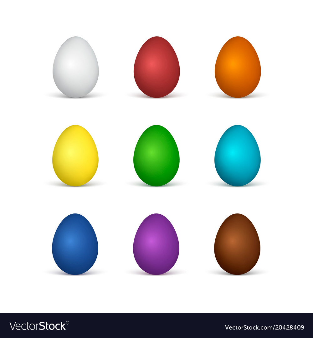 set of easter eggs all colors of the rainbow vector image